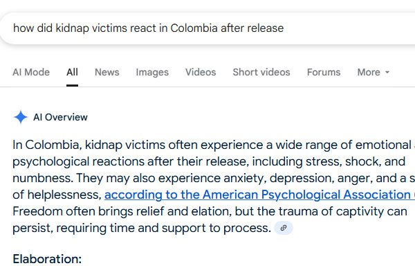 How Did Kidnap Victims React in Colombia After Release? – Google Search