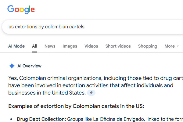 US Extortions by Colombian Cartels – Google Search