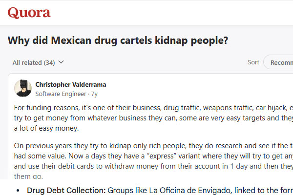 Why Did Mexican Drug Cartels Kidnap People? – Quora