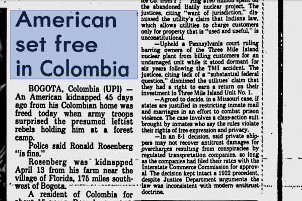 Ronald Rosenberg – American Set Free (News Archive)